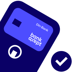 Mobil med BankAxept-logo og bekreftelsesikon