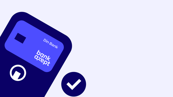 Mobil med BankAxept-logo og bekreftelsesikon