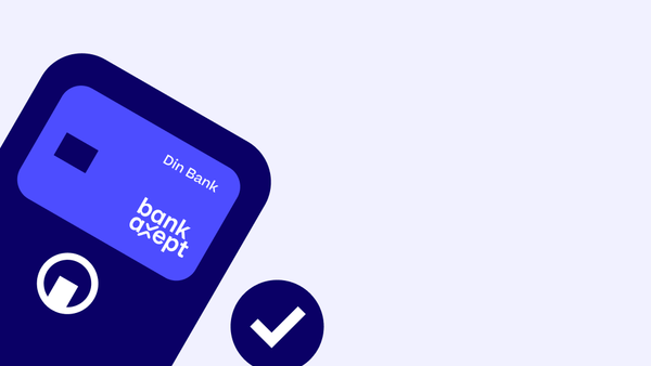Mobil med BankAxept-logo og bekreftelsesikon