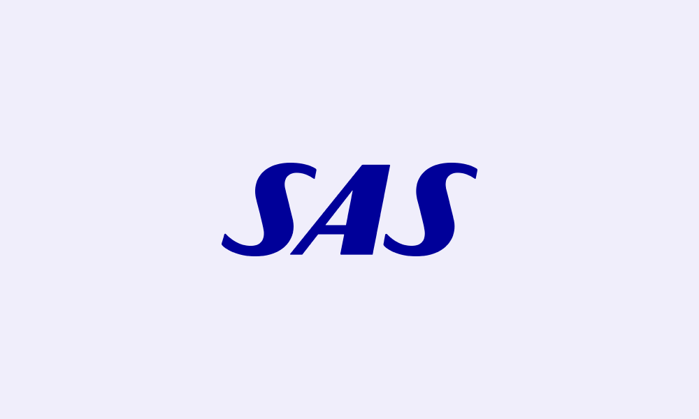 SAS-logoen på lyseblå bakgrunn