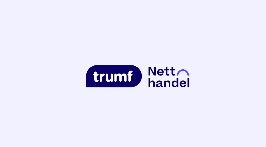 Trumf Netthandel logo på lyseblå bakgrunn