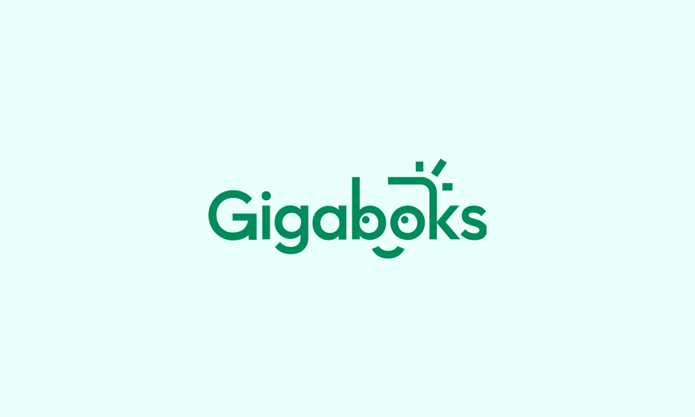 Gigaboks-logoen på lysegrønn bakgrunn