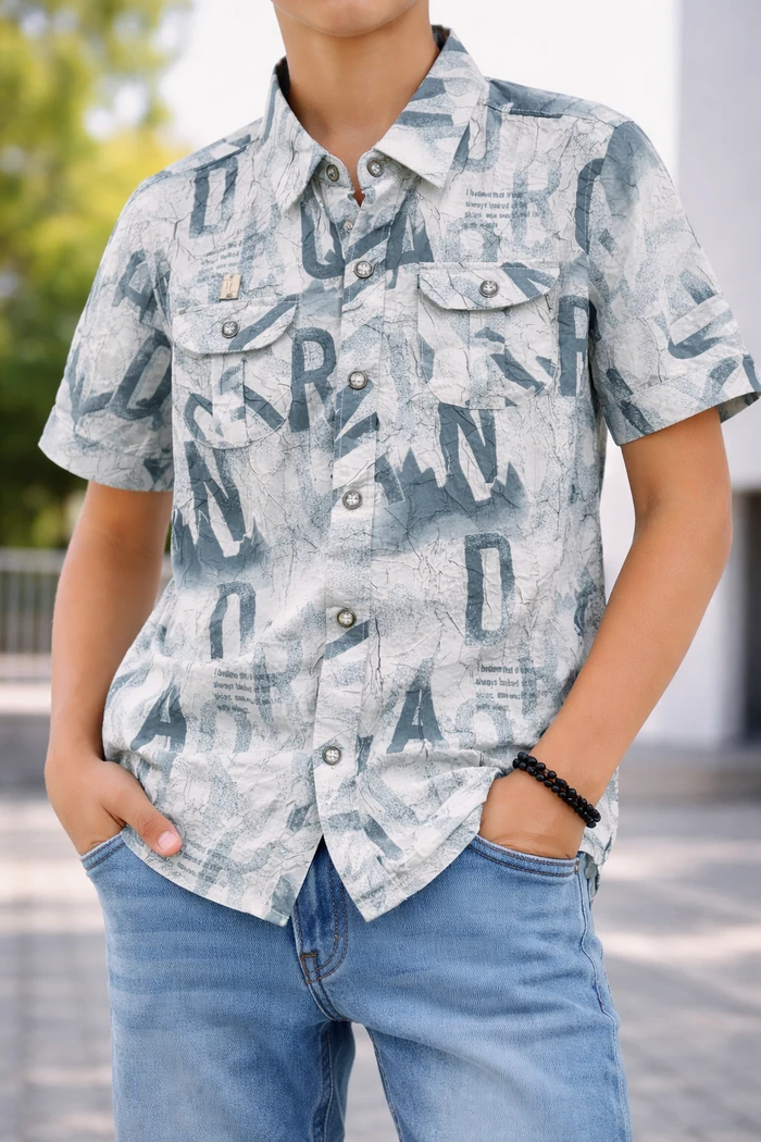 Urban Script Casual Shirt Tony land - Sheikh Jee Garments