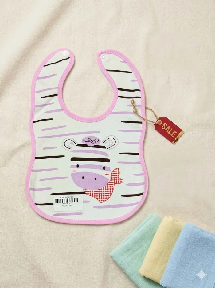 Premium Zebra Print Baby Bib - Sheikh Jee Garments