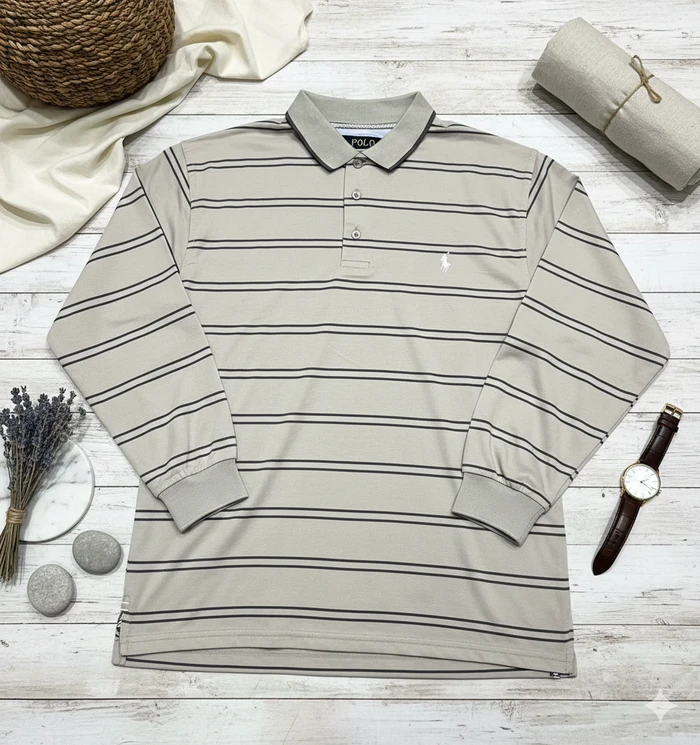 Men's Premium White Long Sleeve Polo Shirt – Classic Smart Casual Wear - Sheikh Jee Garments