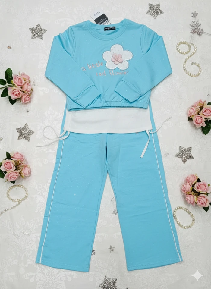 Girls ‘Little Flower’ Shimmer Co-ord Set - Sheikh Jee Garments