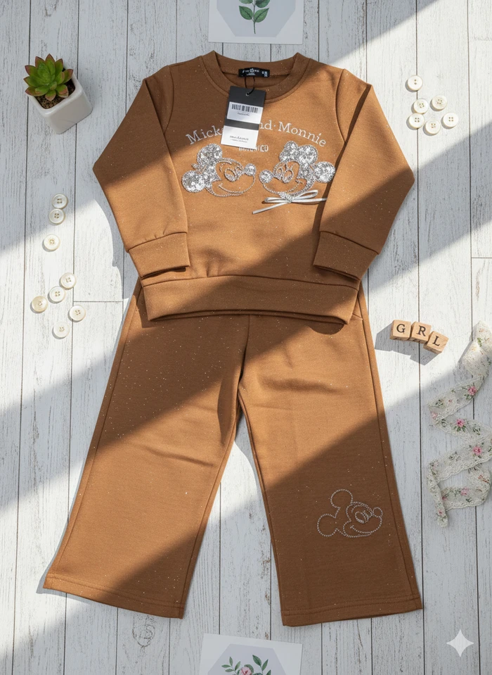 Girls’ Mickey & Minnie Shimmer Winter Co-ord Set - Sheikh Jee Garments
