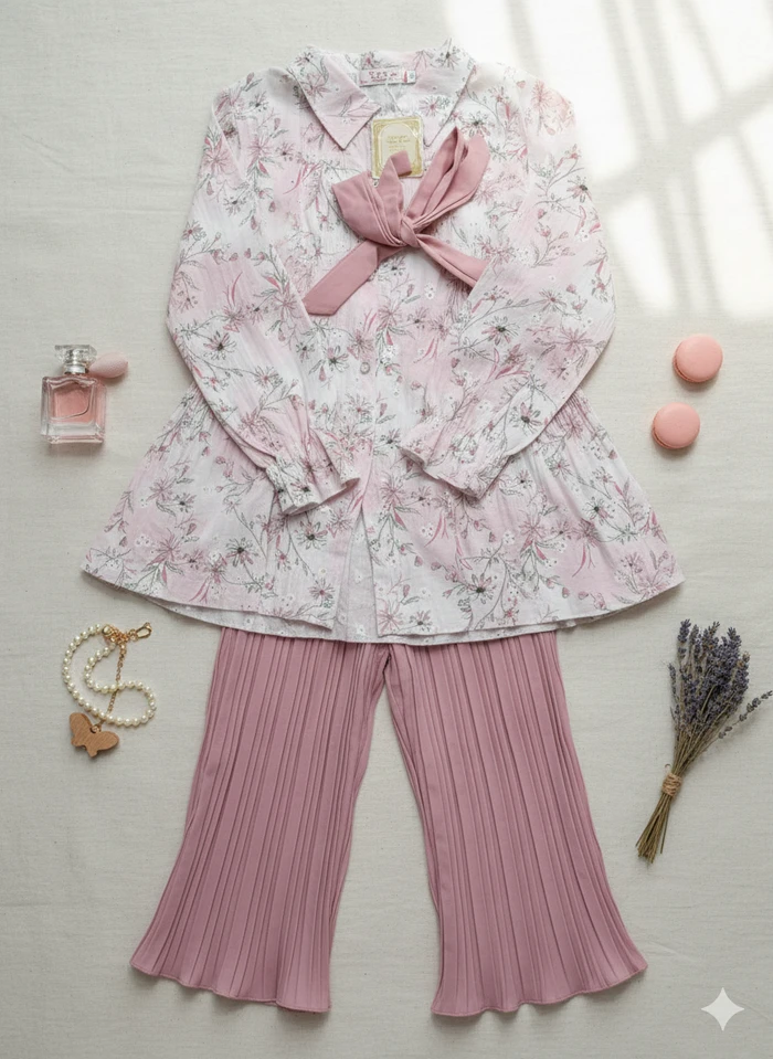 Little Blossoms Floral Peplum Co-ord Set - Sheikh Jee Garments