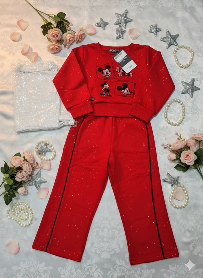 Girls’ Mickey Mouse Sparkle Winter Tracksuit - Sheikh Jee Garments