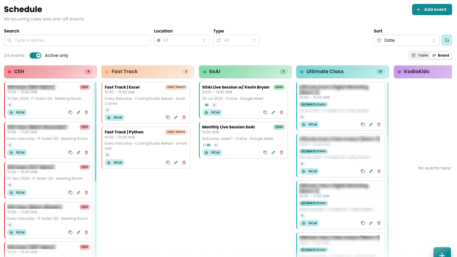 CodingStudio Calendar