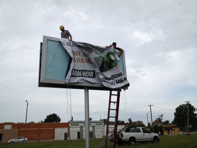 Bank On Save Up outdoor billboard installation