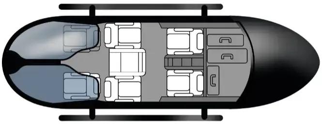 Airbus H135 helicopter cabin interior