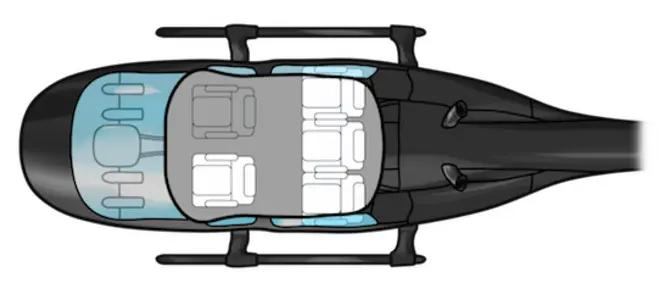 Airbus H120 "Colibri" helicopter cabin interior