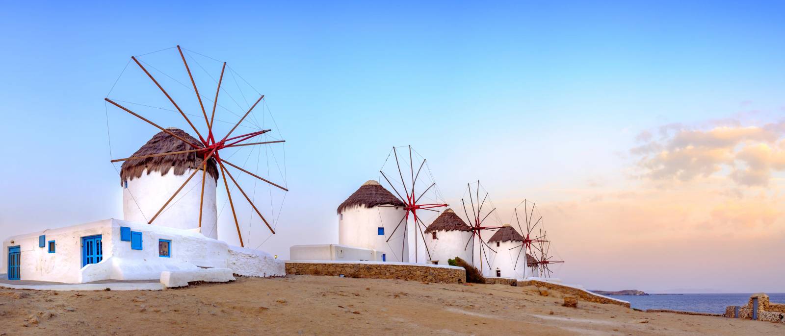 Mykonos — helicopter departure point from the air