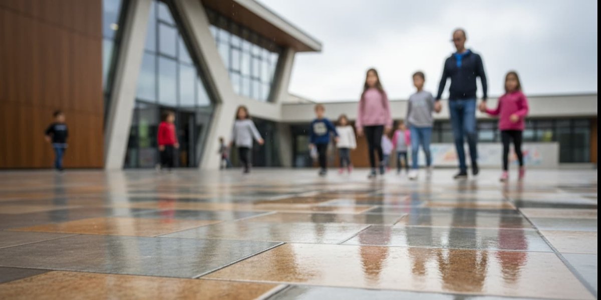 bambini nel cortile di una scuola