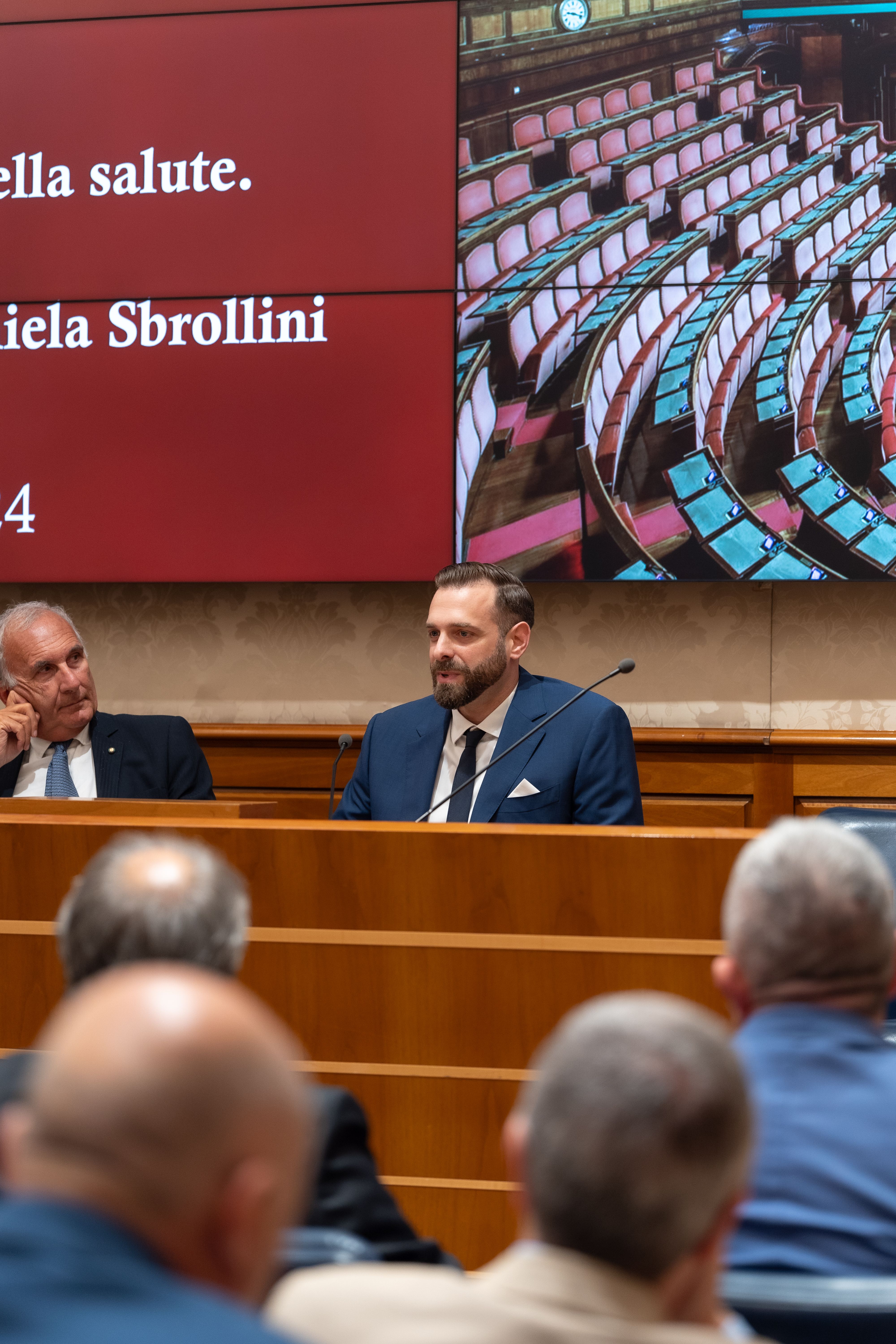 Dr. Matteo Cillotto durante conferenza stampa RER in Senato