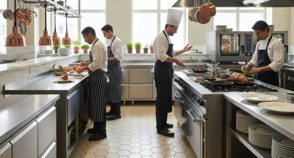 chef cucina con brigata