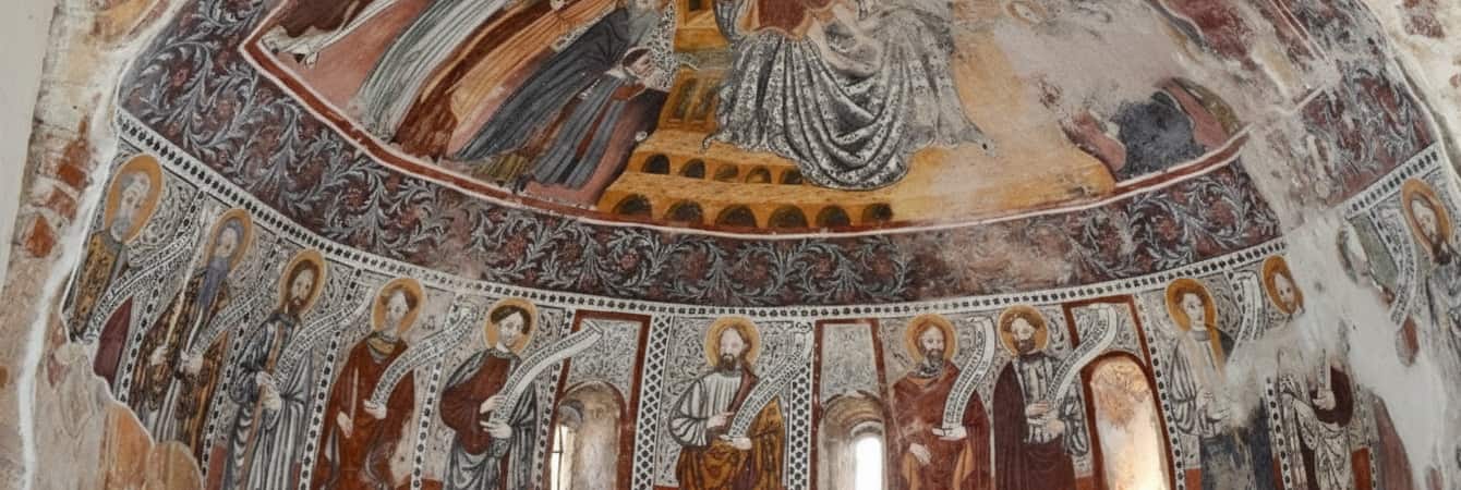 Foto interno della chiesa S. Maria di Spinerano su affresco storico del XI secolo