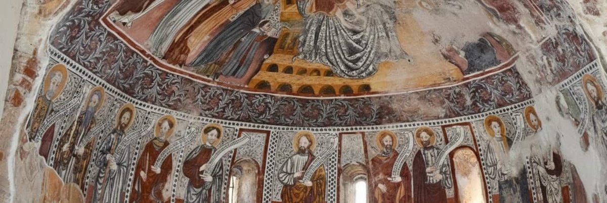Foto interno della chiesa S. Maria di Spinerano su affresco storico del XI secolo