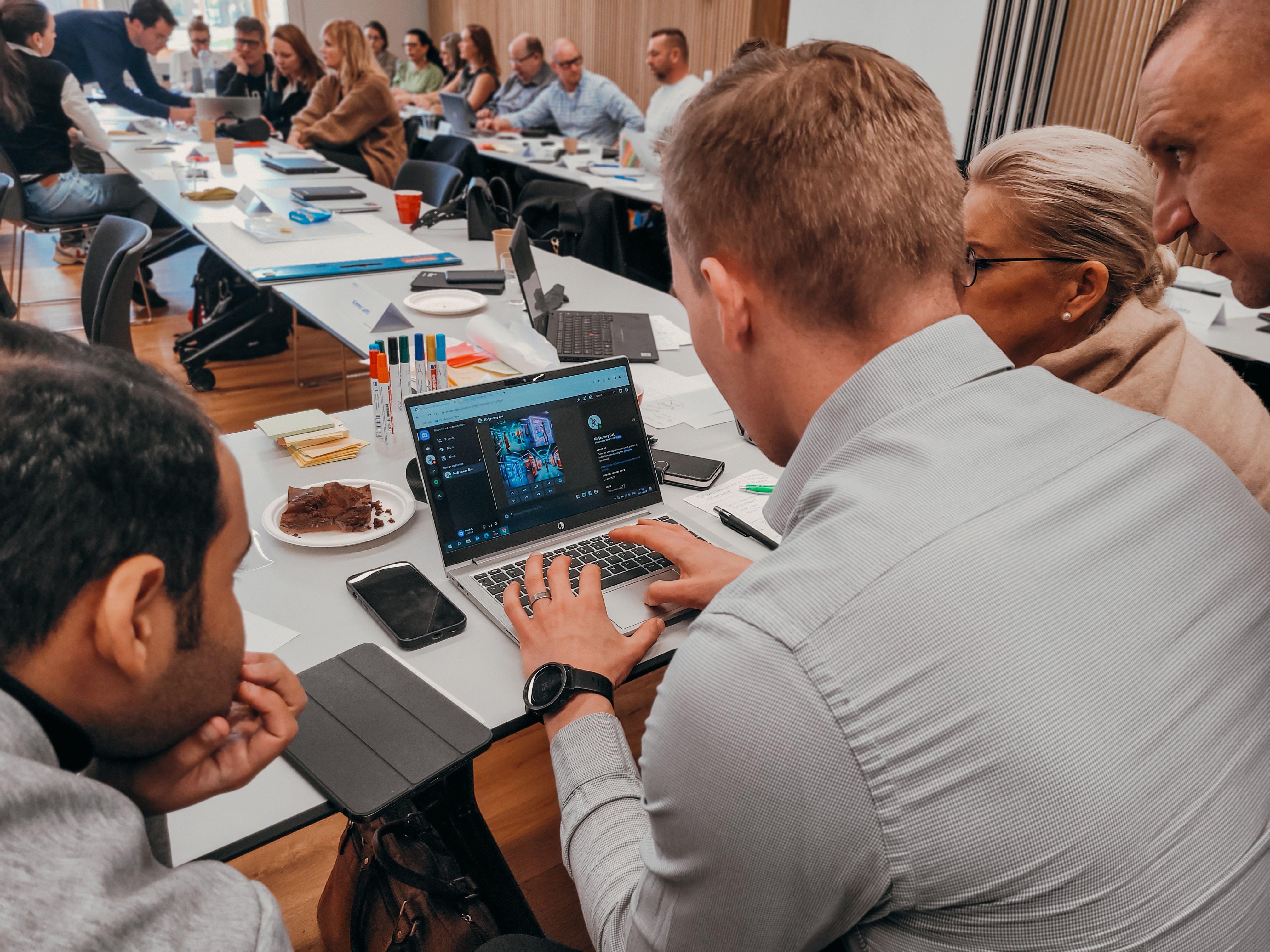 Participants working with GenAI