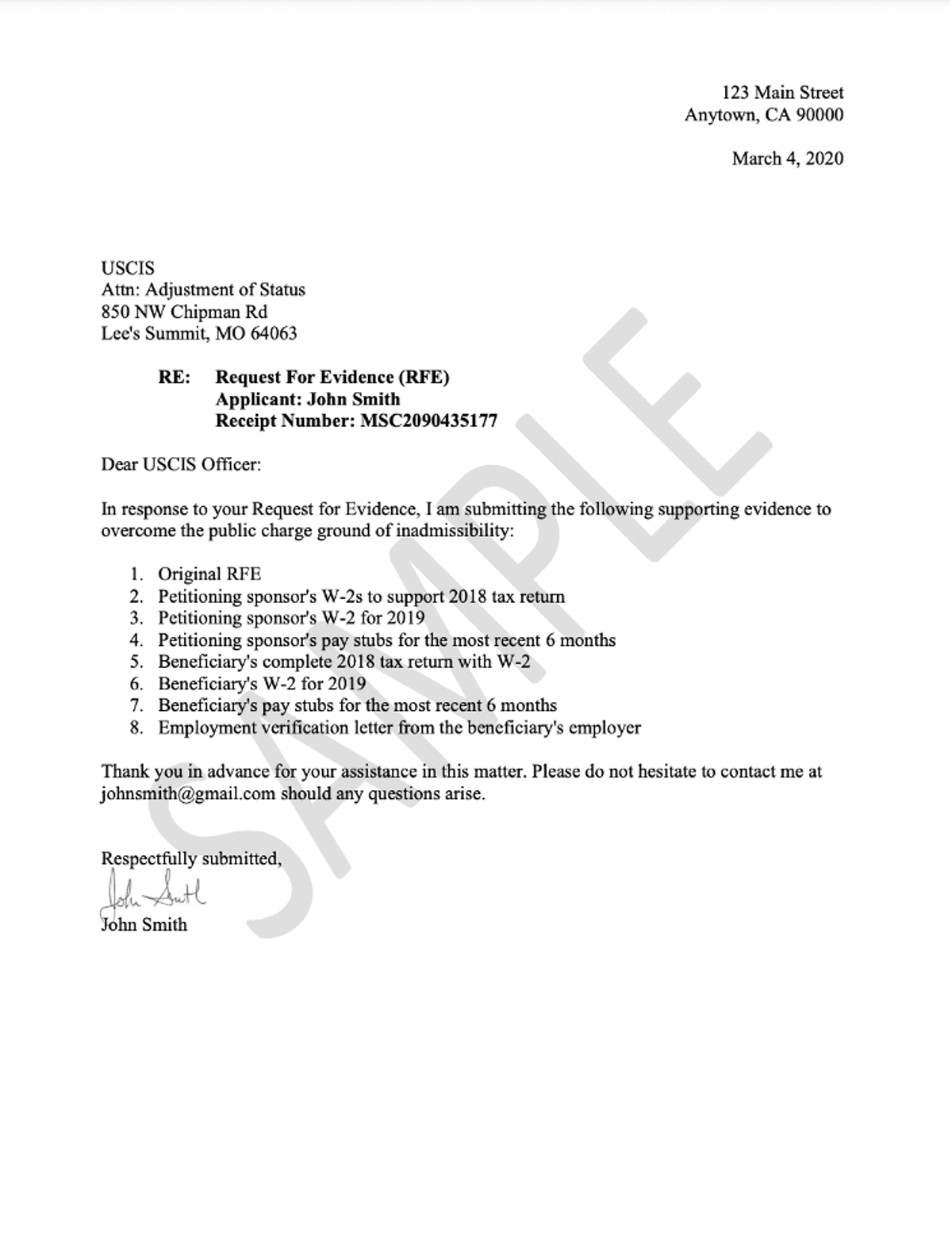 RFE response