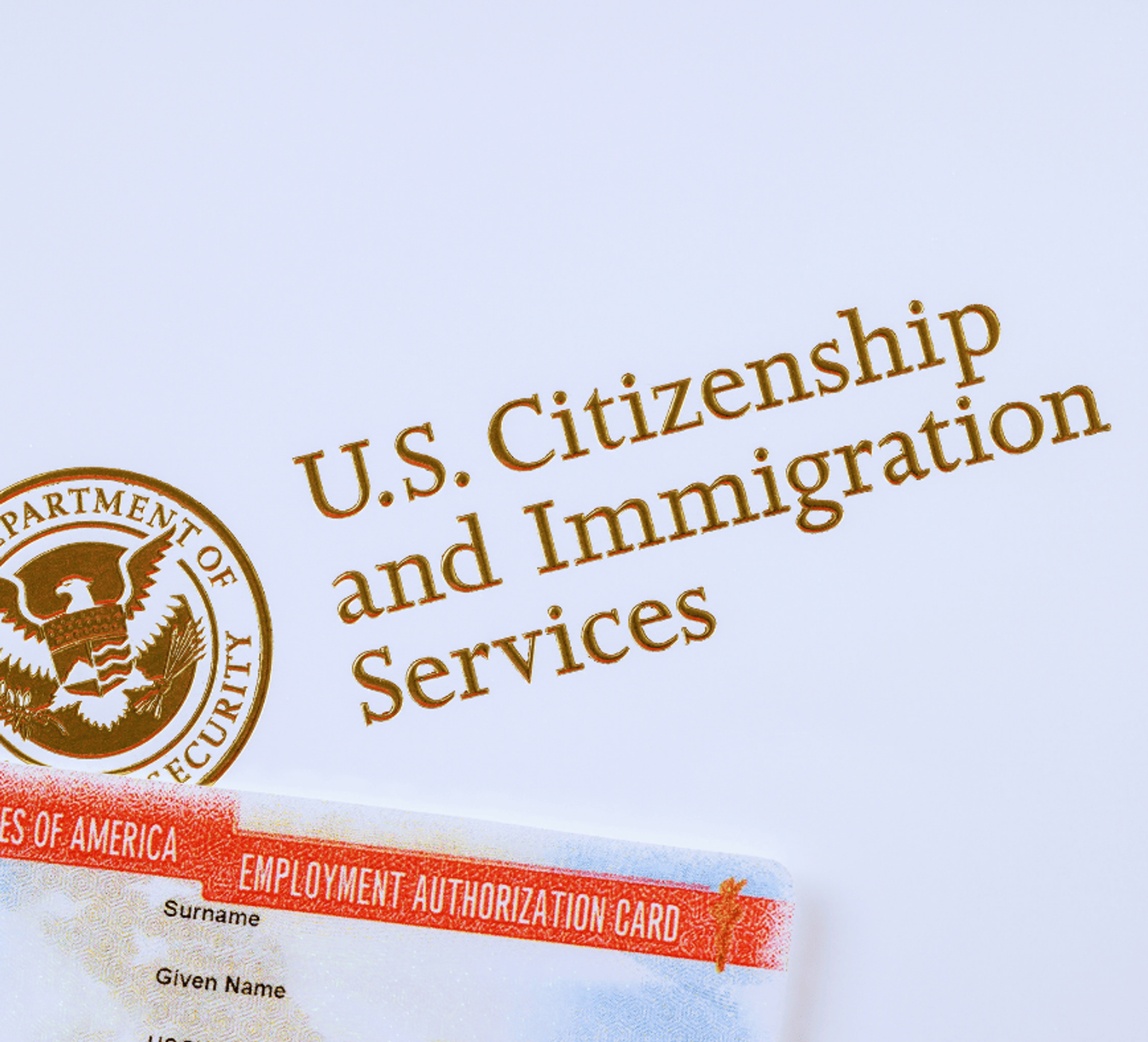 USCIS logo on a piece of paper