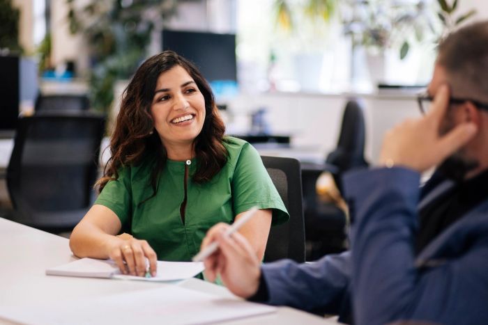 Businesswoman with colleague