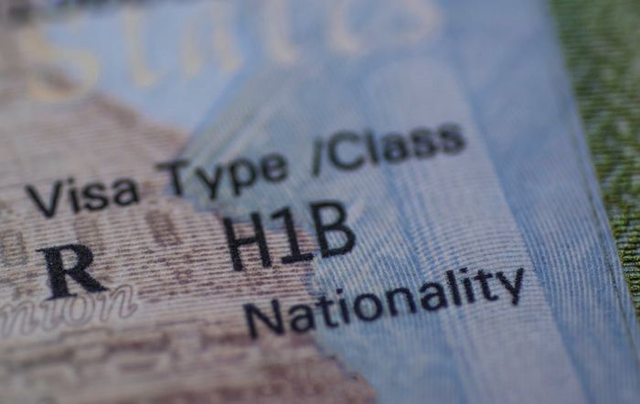 H-1B visa stamp in a passport, weighed against the TN visa option