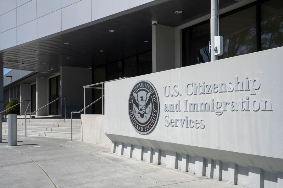 Exterior view of the United States Citizenship and Immigration Services (USCIS) San Jose Field Office in Santa Clara, California.