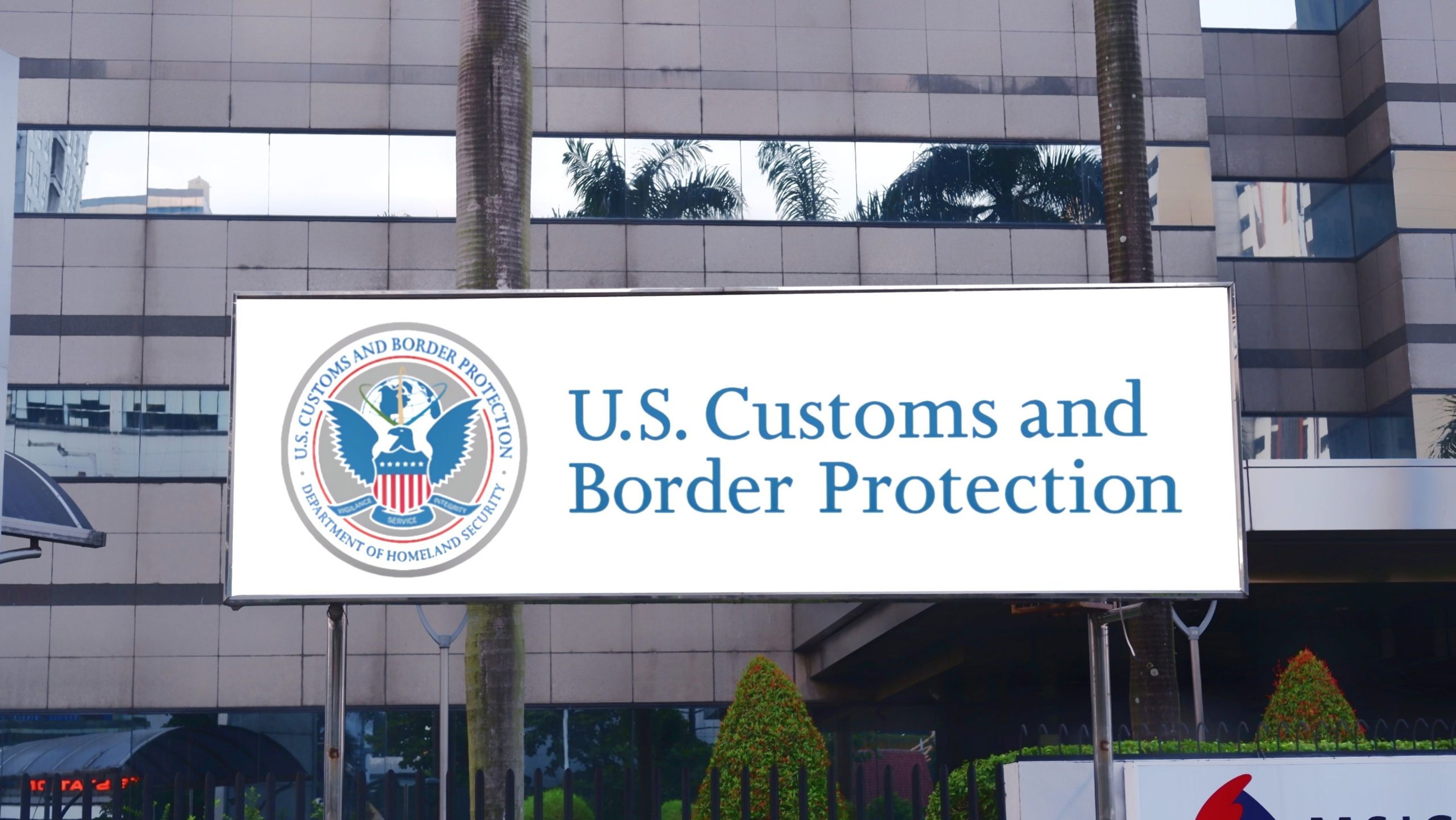 Traveler at U.S. airport passport control, subject of CBP's proposed ESTA and I-94 changes