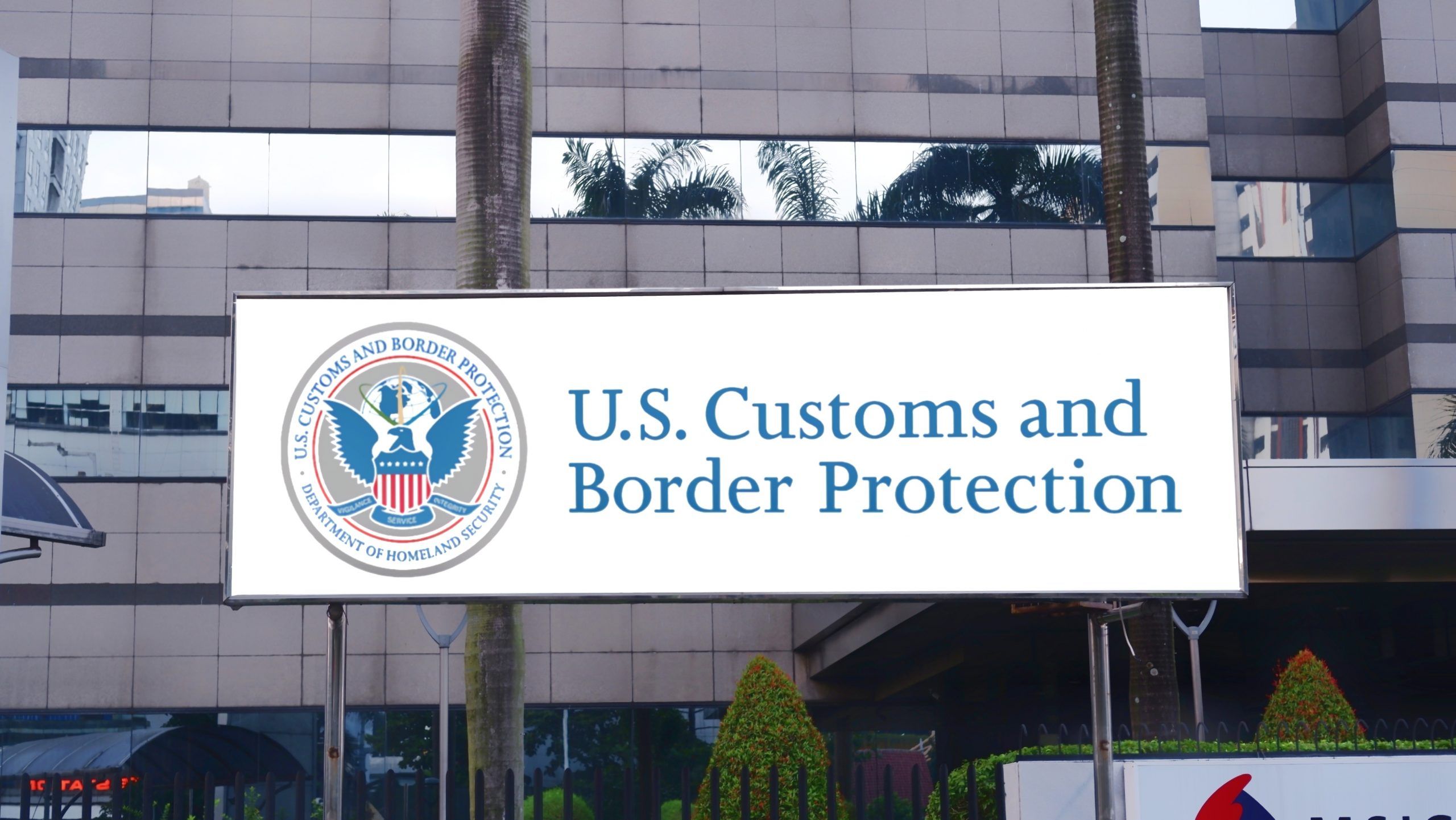 Traveler at U.S. airport passport control, subject of CBP's proposed ESTA and I-94 changes