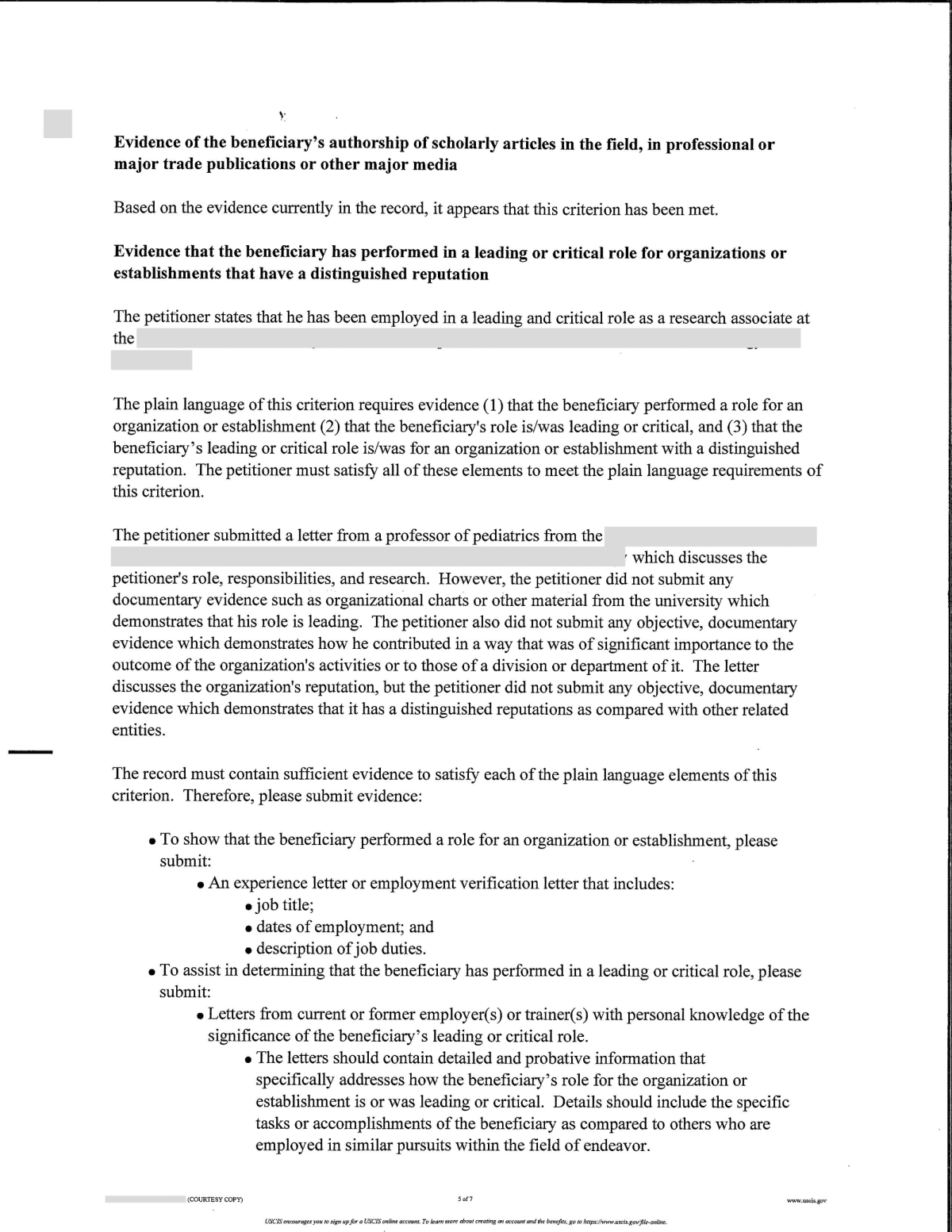 RFE USCIS
