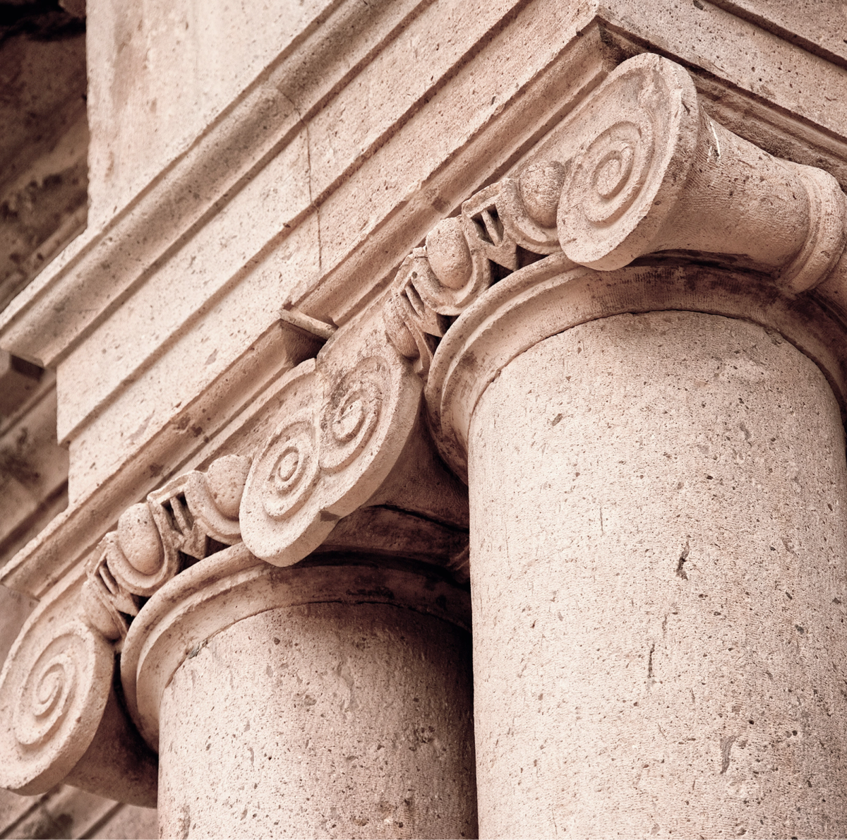 Columns of a courthouse building.