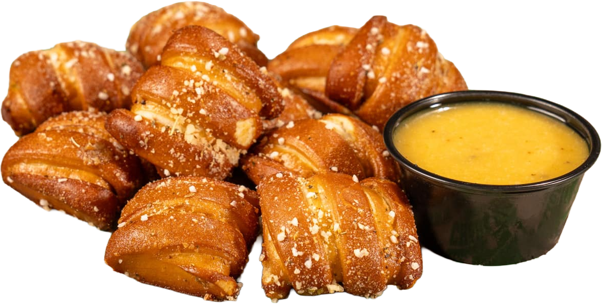 Pretzel Nuggets munchie with soft pretzel bites tossed in garlic butter and salt & shake.