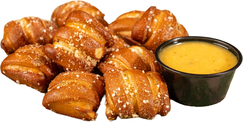 Pretzel Nuggets munchie with soft pretzel bites tossed in garlic butter and salt & shake.
