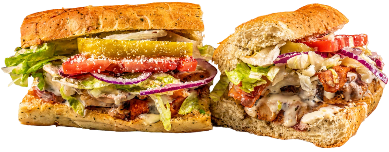 White Widow Chicken, Bacon & Ranch toasted sub with grilled chicken breast, bacon, signature ranch, shrooms, and provolone.