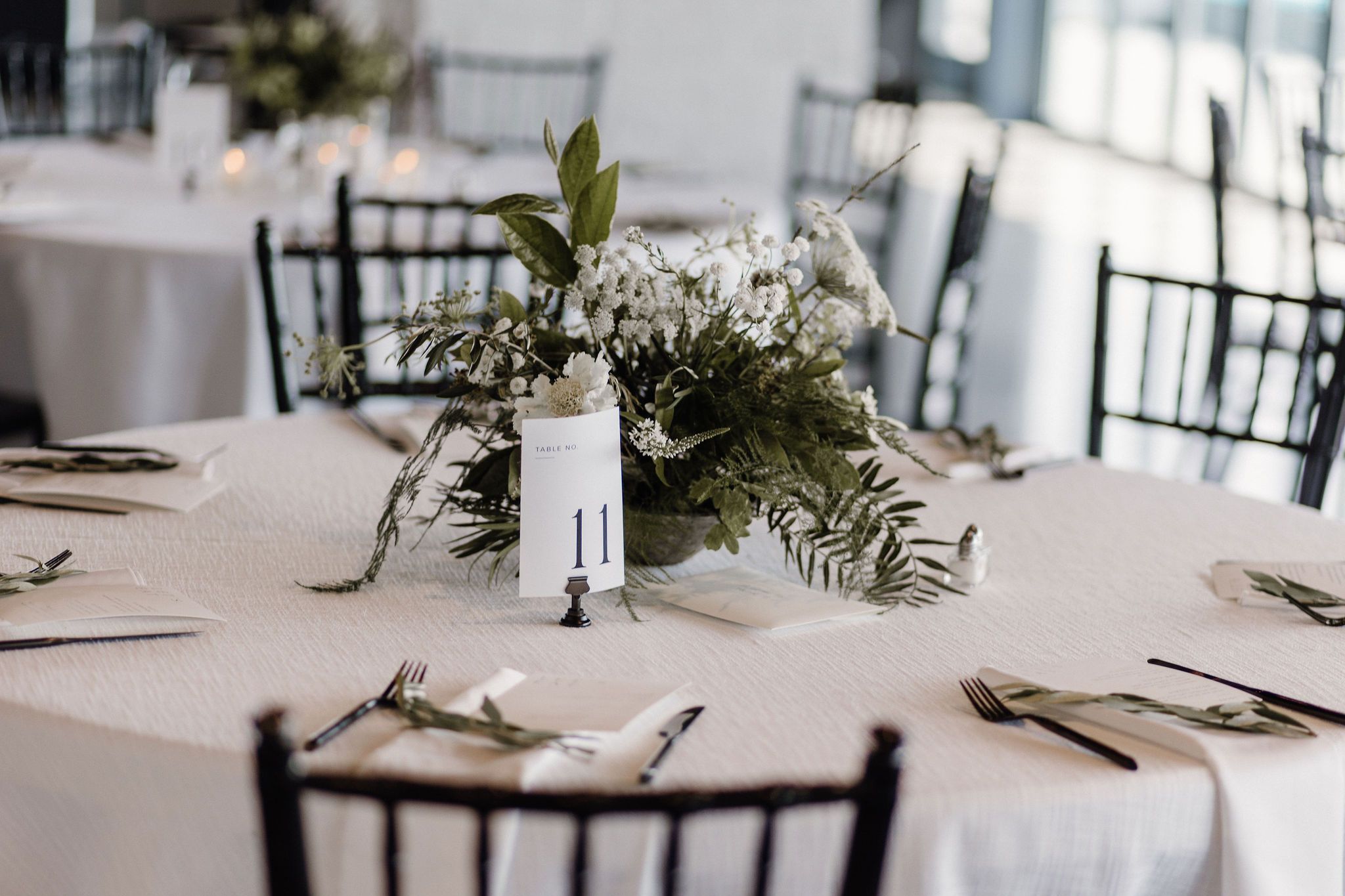 leafy green neutral centerpiece columbus ohio florist