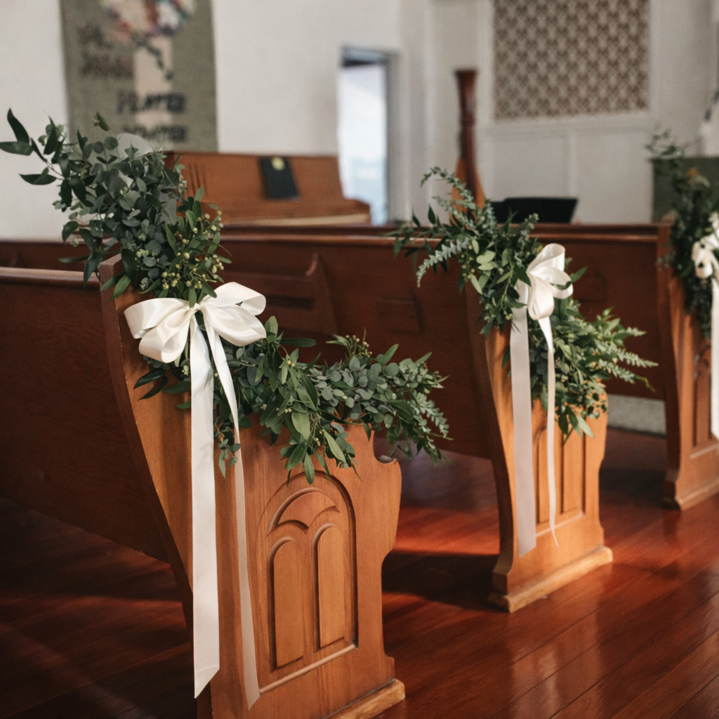 Church Pew Greenery