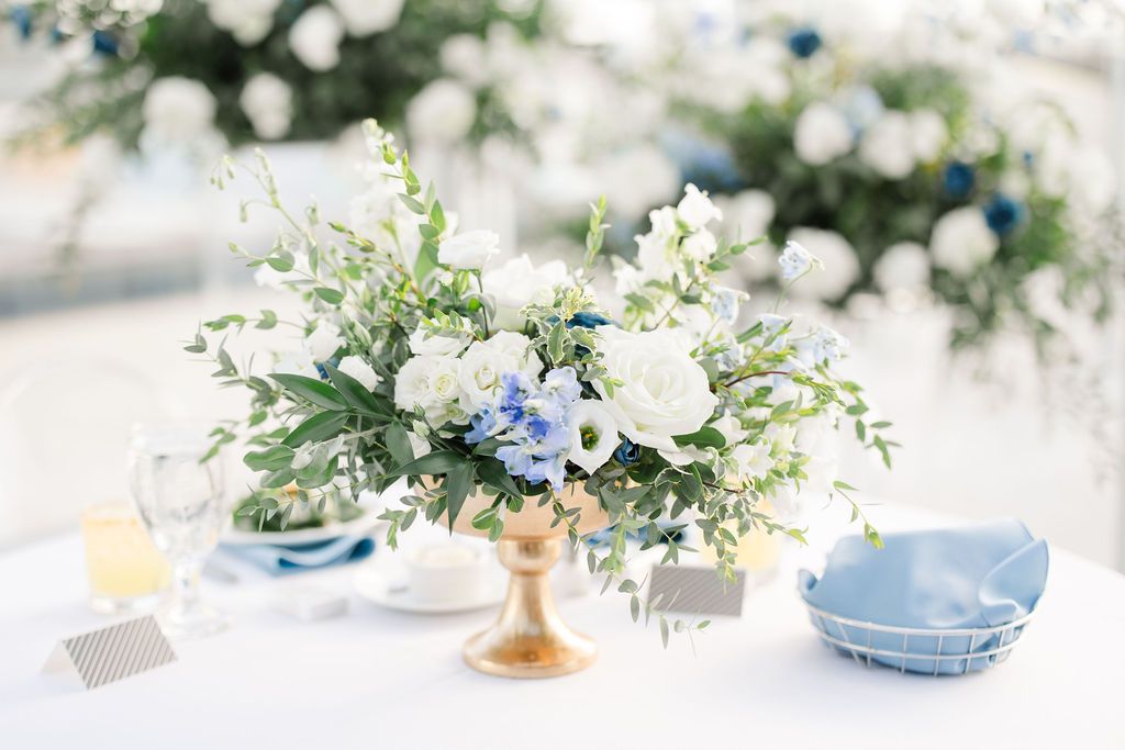 floral compote centerpiece in columbus ohio