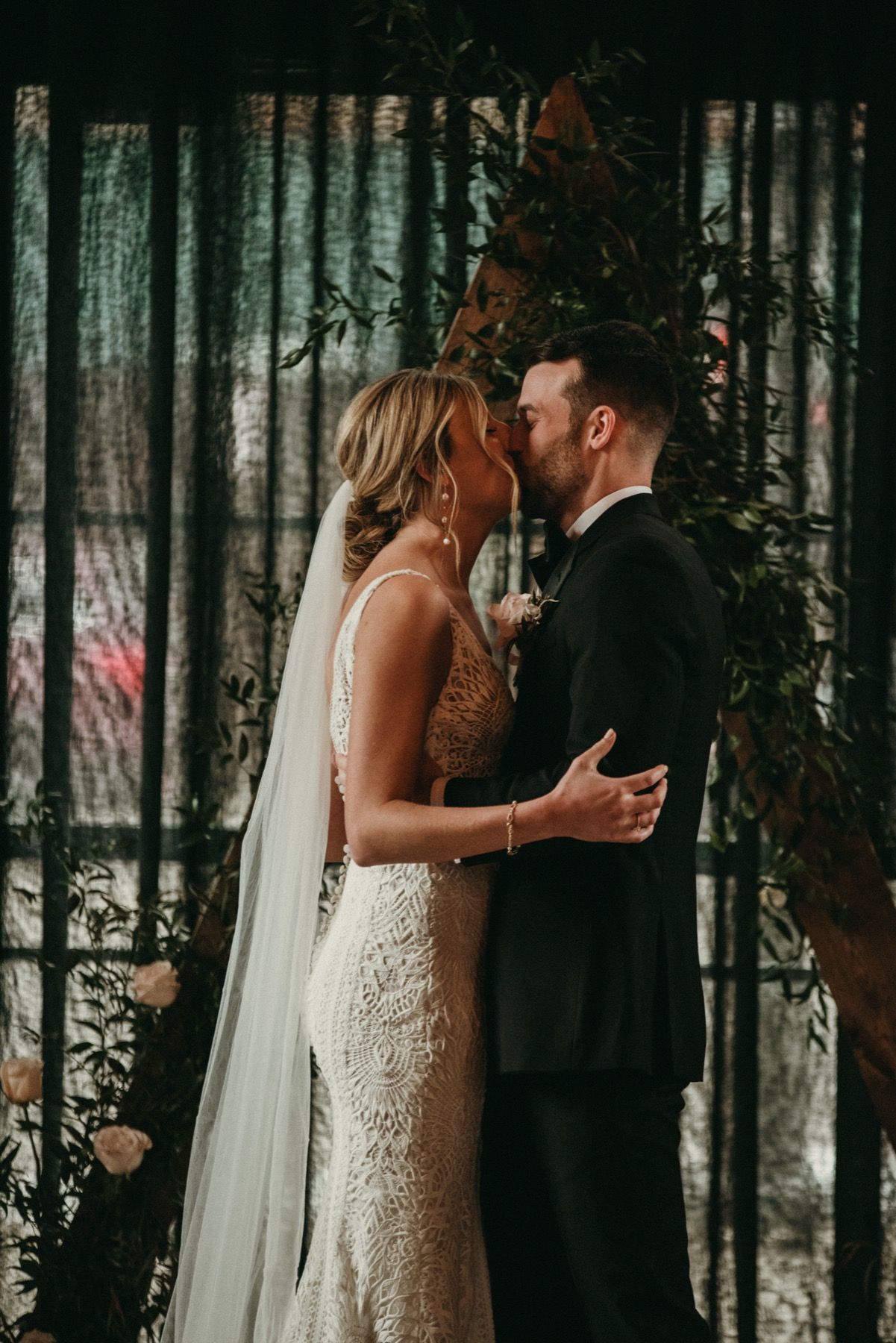high line car house wedding arch