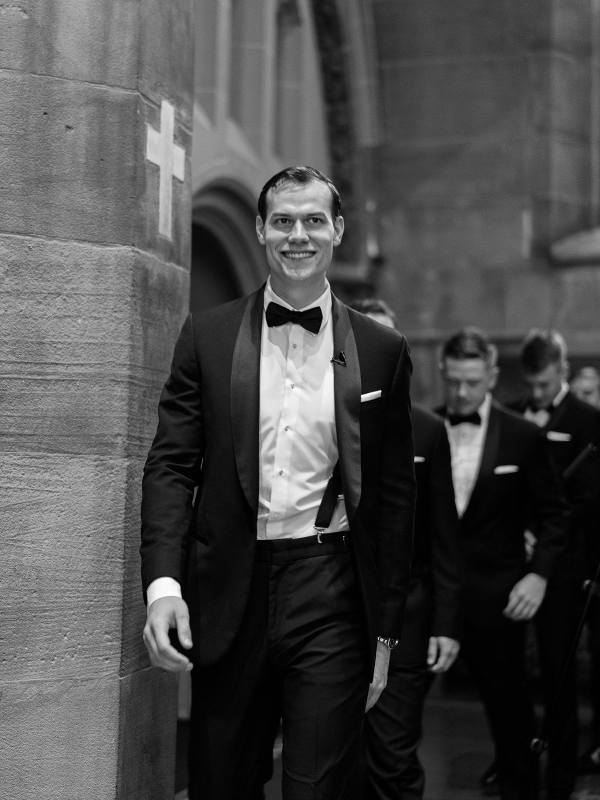 Groom and Groomsmen at St. Joseph's Cathedral
