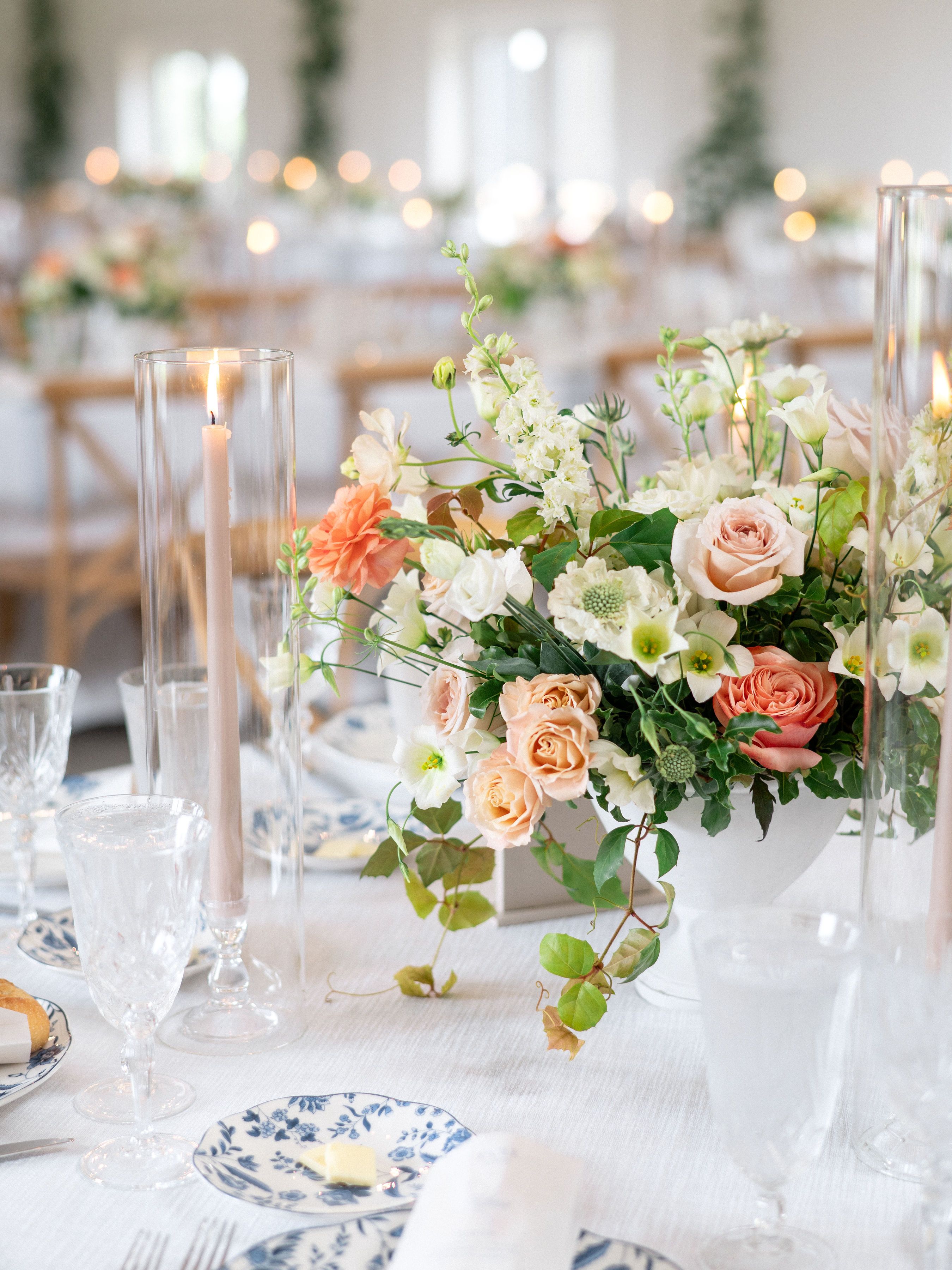 natural leafy centerpiece Columbus Ohio Florist