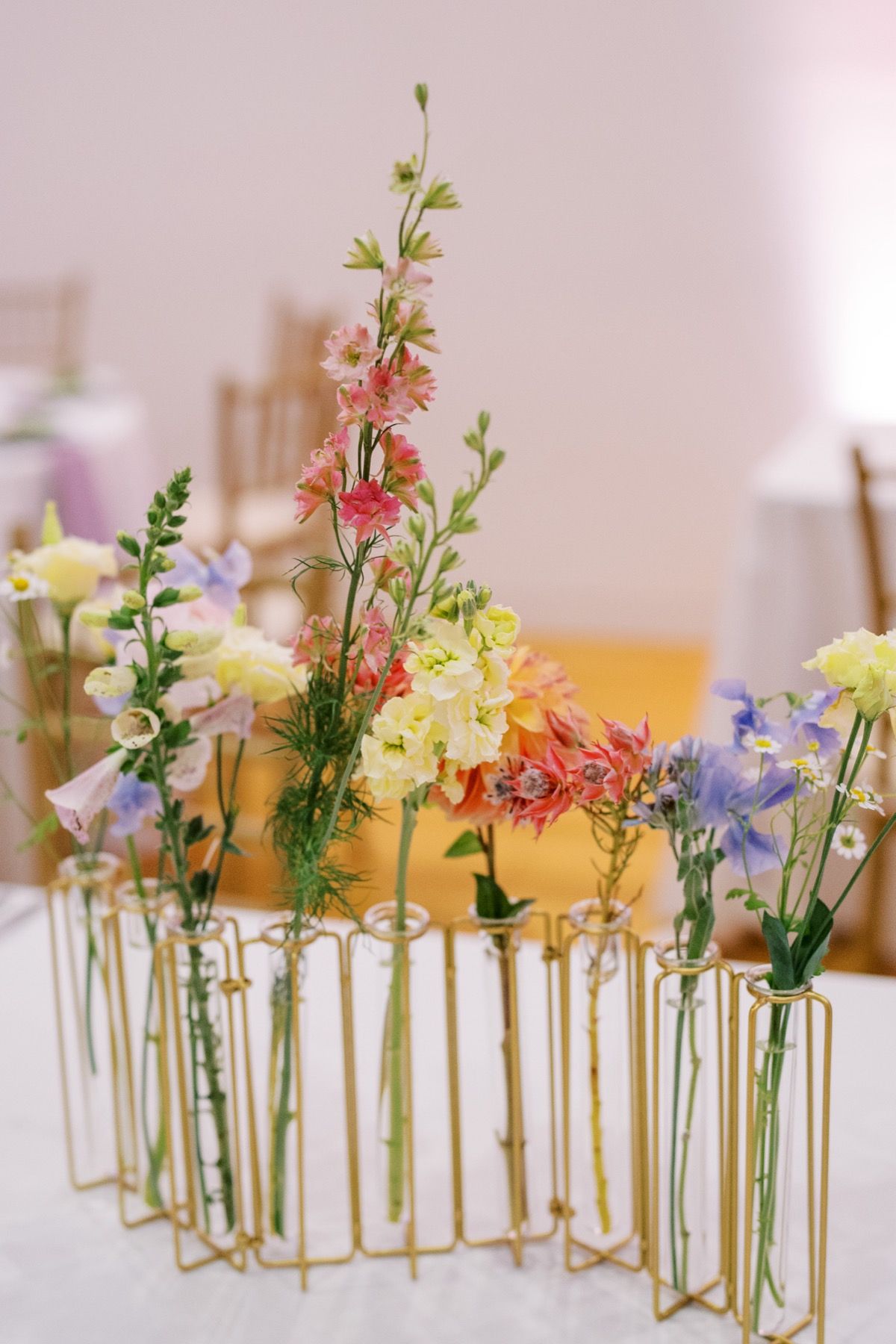 test tube wildflower design