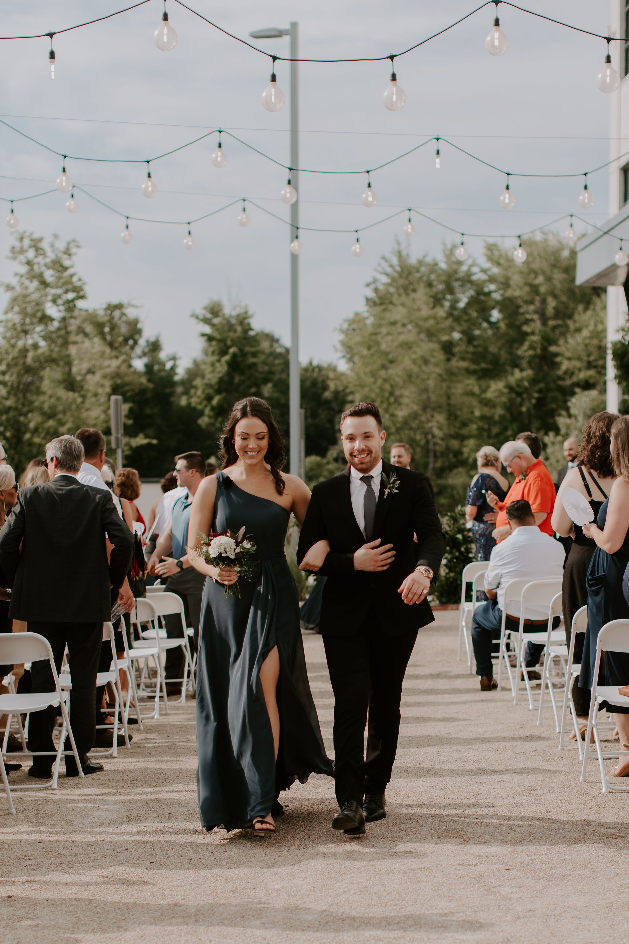 bridal procession with bouquets columbus ohio
