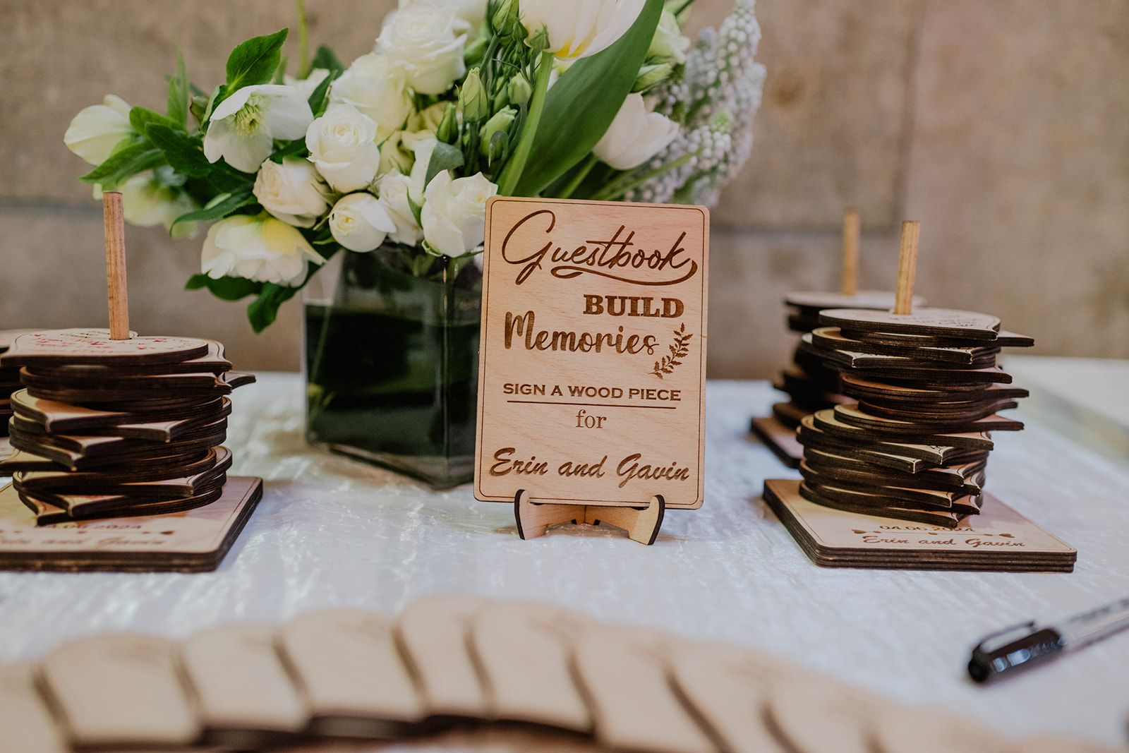 welcome table floral arrangement