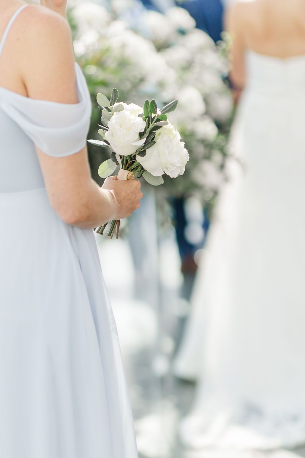 white classic bridesmaids' bouquets Ohio florist