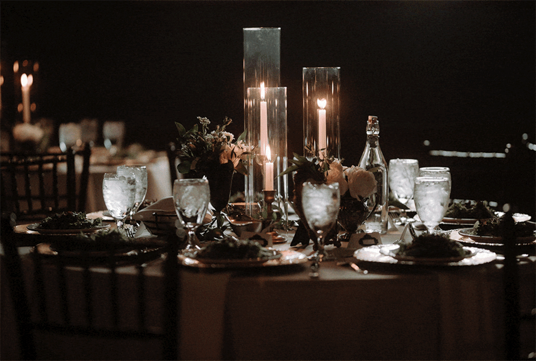 Candlelight Centerpiece Columbus Ohio Wedding