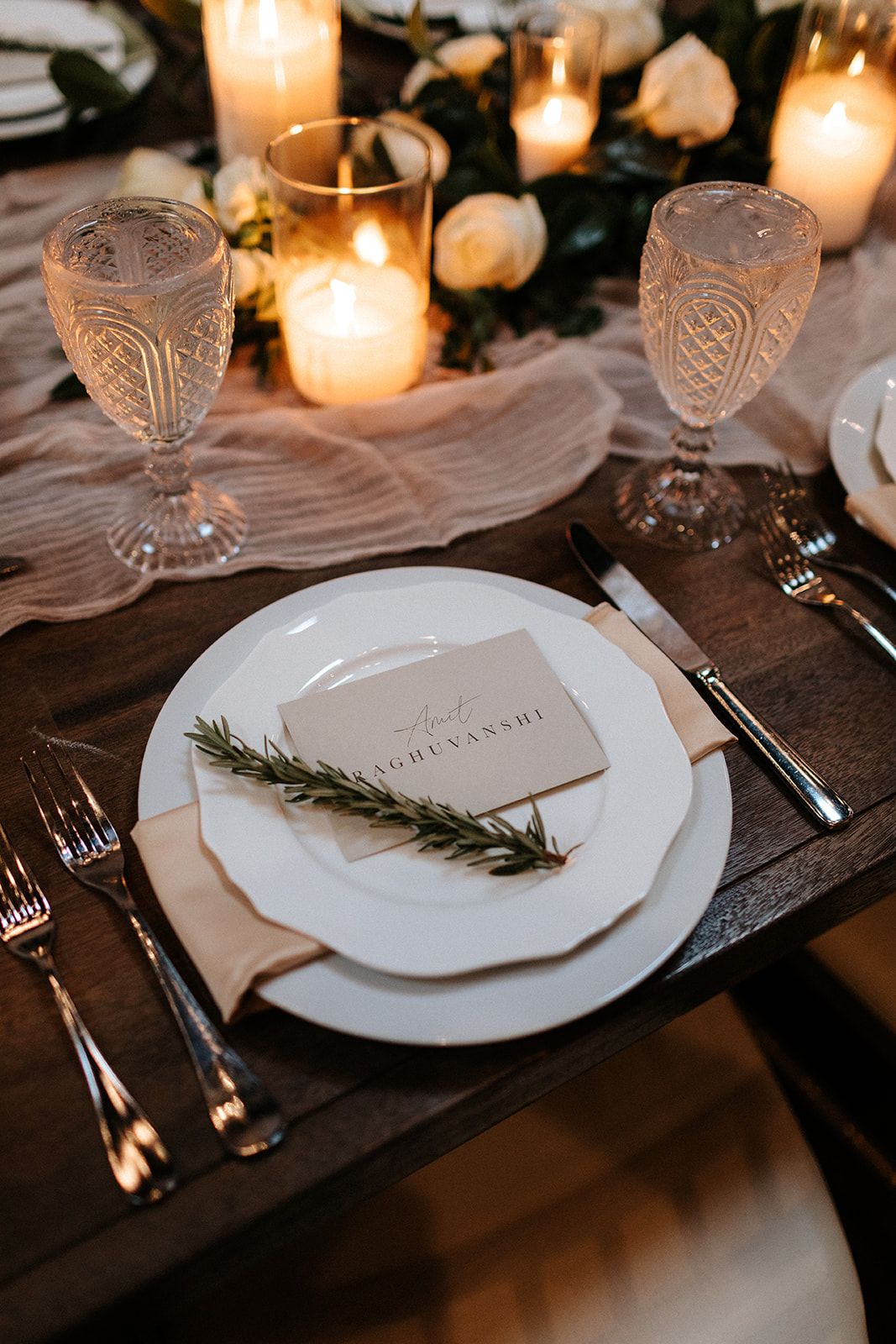 rosemary sprig at each table setting columbus ohio