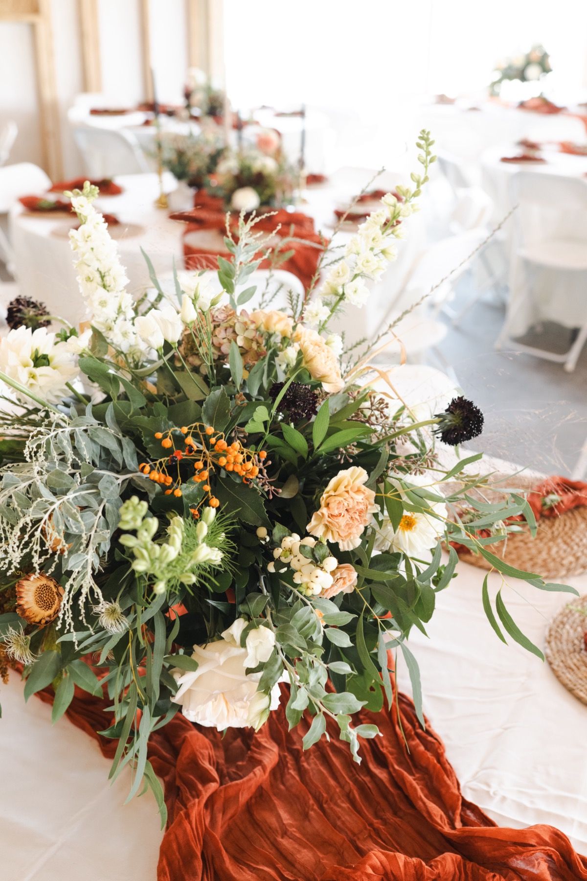 textural compote centerpiece
