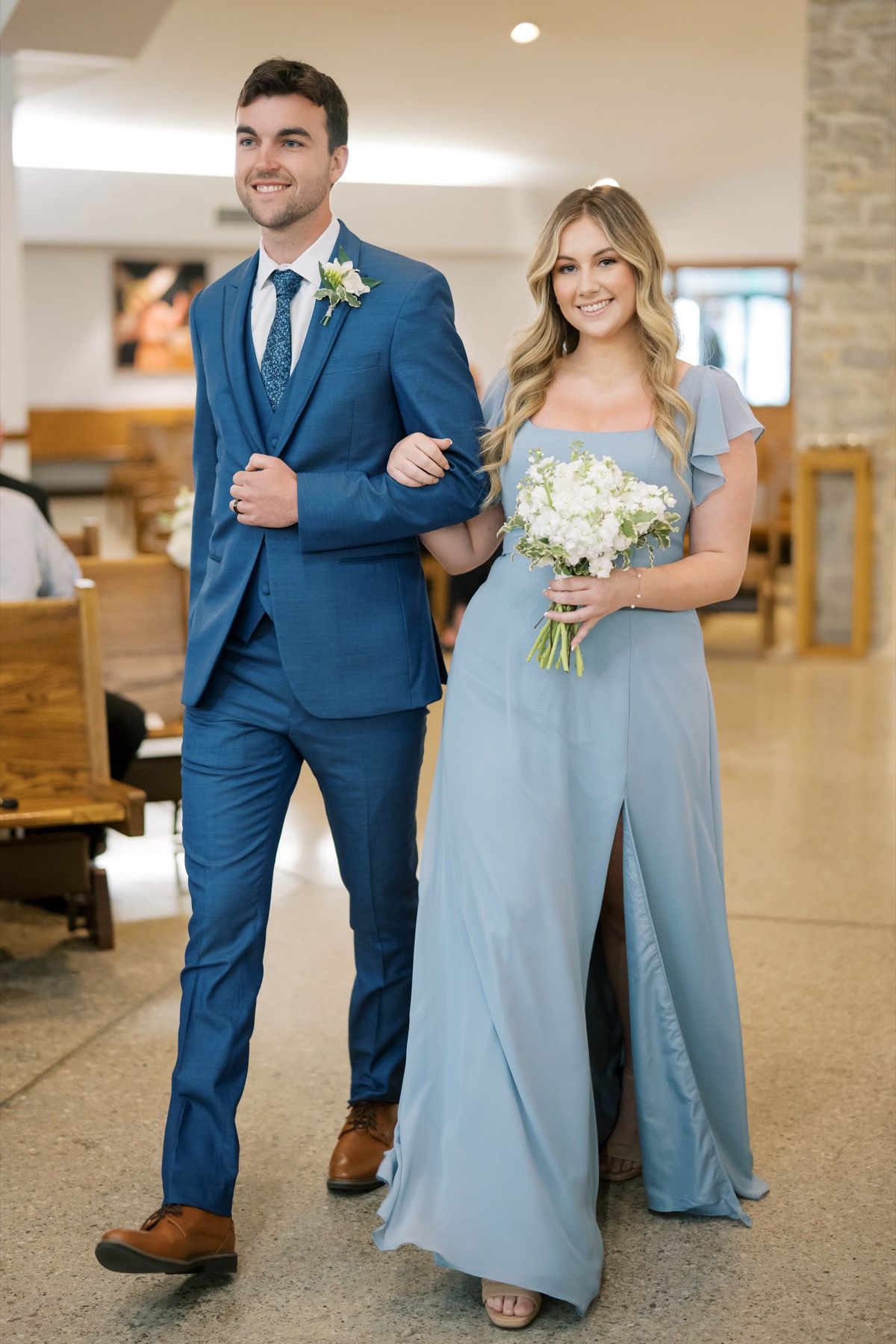 bridesmaid bouquet white and green